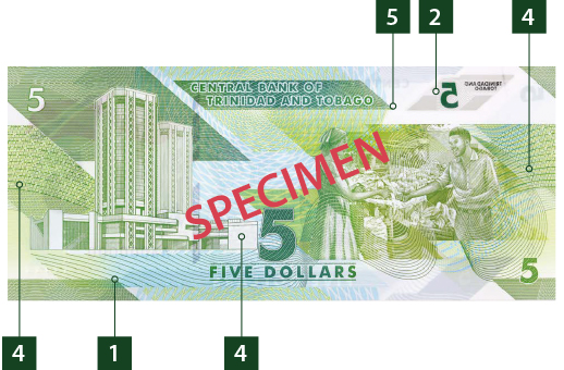 Trinidad and Tobago, 5 Dollars, 2020 (2021), UNC, Polymer, P-New Design 